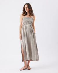 Leo Striped Shirred Dress