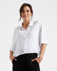Farrah Crop Button Up - Yo Mama Maternity
