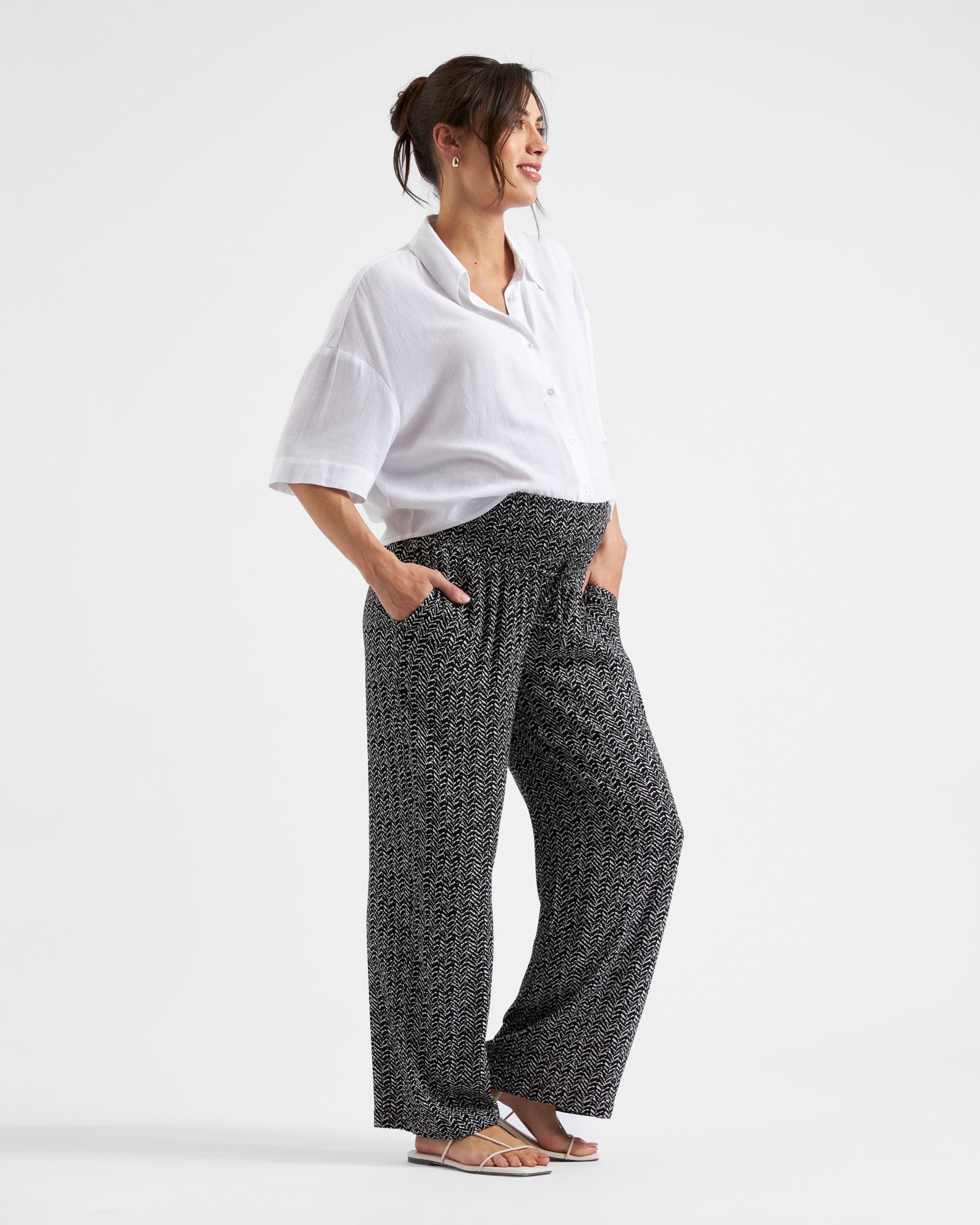 Farrah Crop Button Up - Yo Mama Maternity