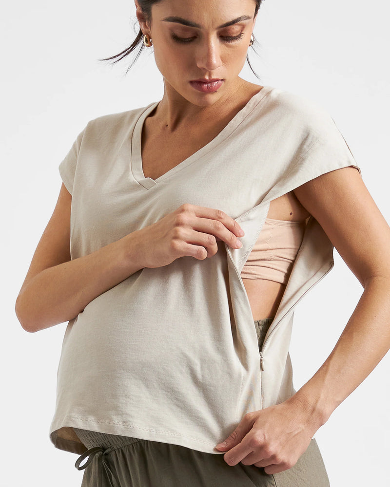 Marly Zip Nursing Tee