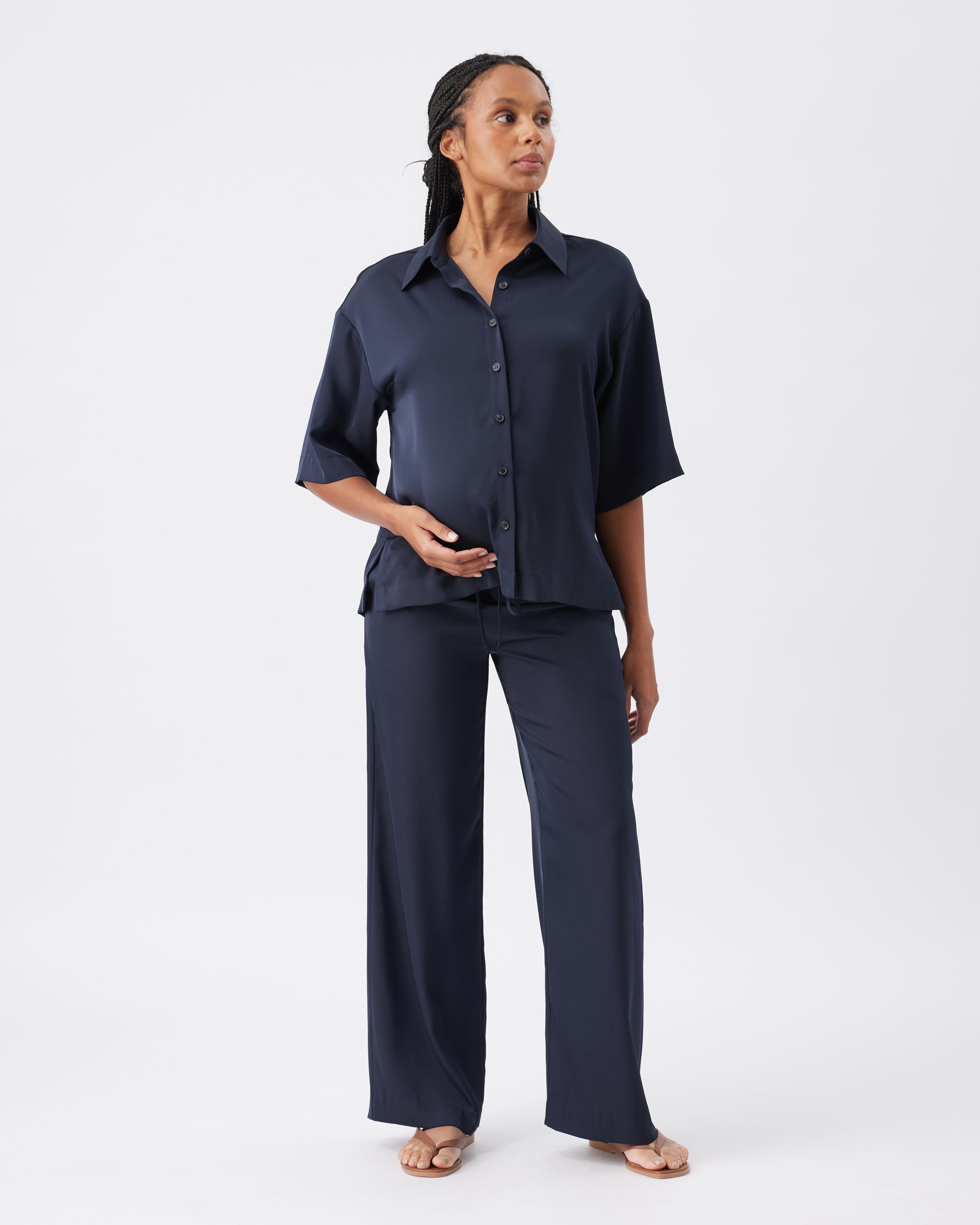 Tamara Satin Shirt - Yo Mama Maternity