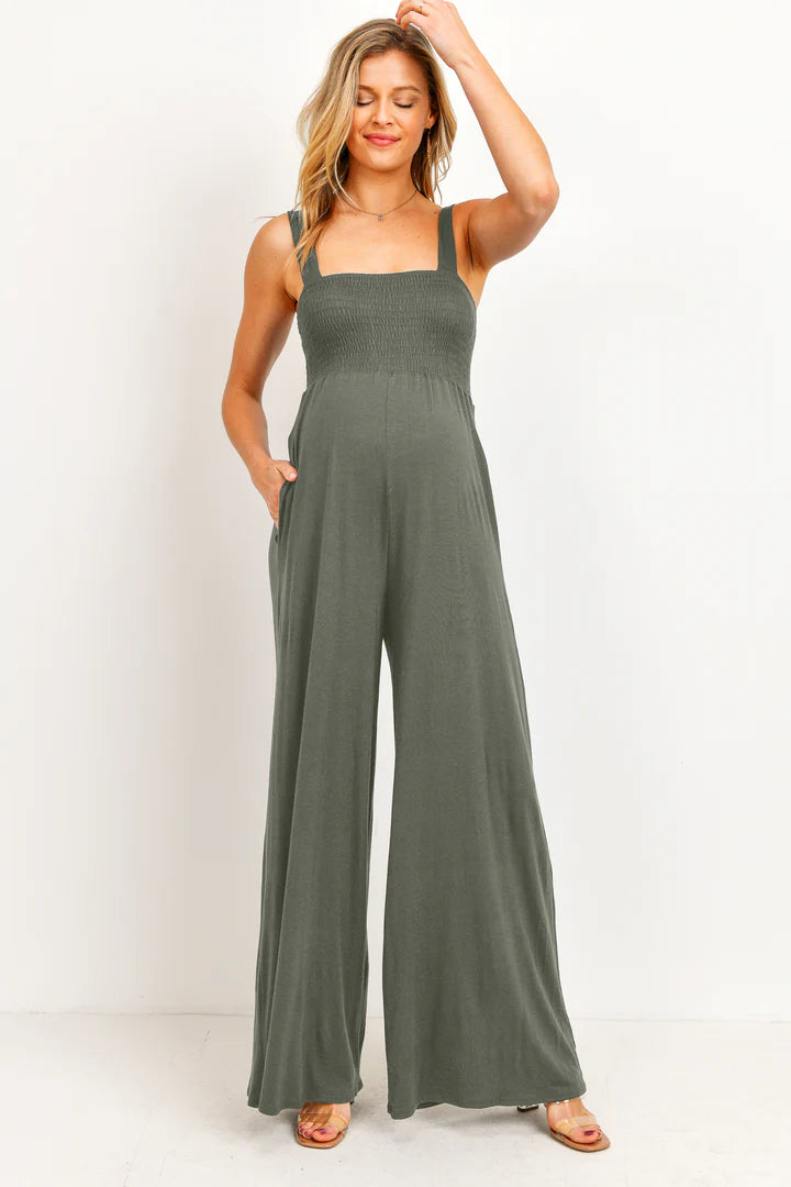 Square Neck Smocked Jumper - Yo Mama Maternity