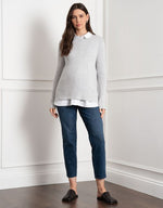 Textured Knit w/ Layered Blouse