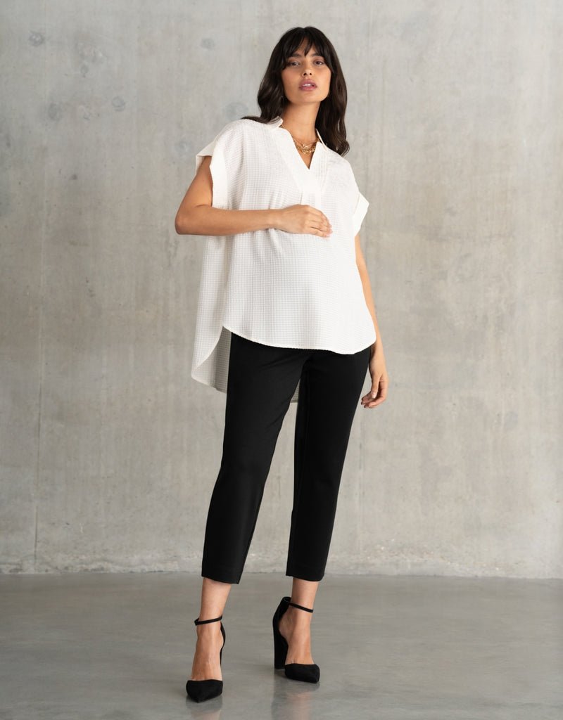 Florrie Cap Sleeve Textured Blouse