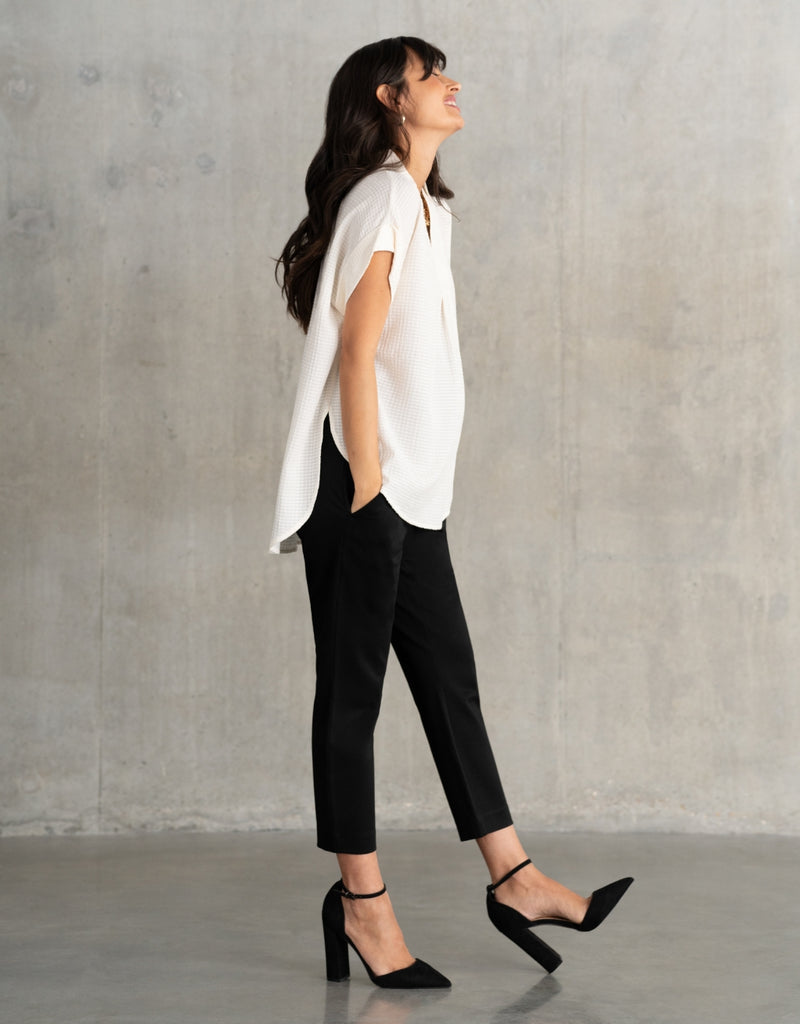 Florrie Cap Sleeve Textured Blouse