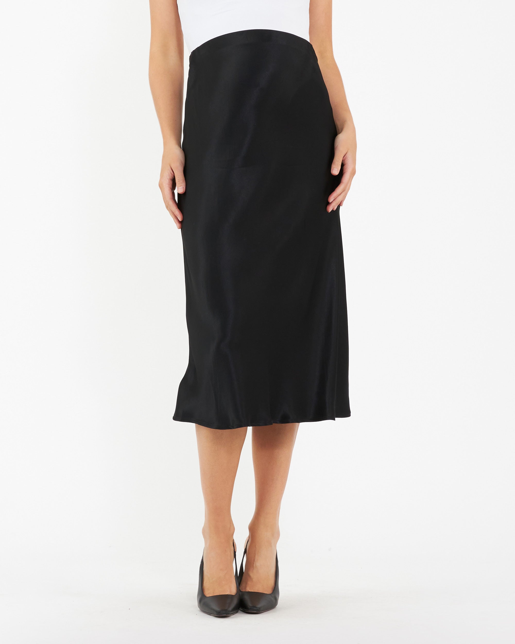 Crystal Satin Skirt - Yo Mama Maternity