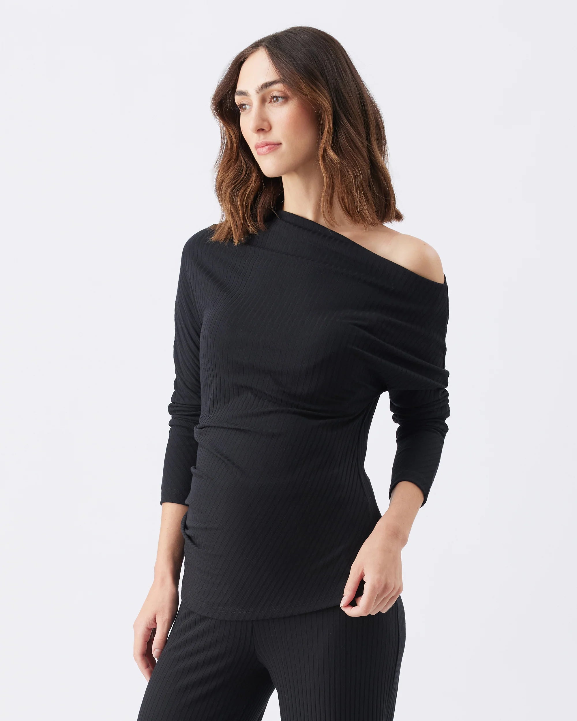 Off Shoulder Rib Top - Yo Mama Maternity