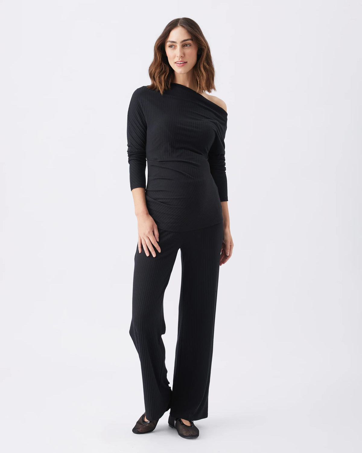 Off Shoulder Rib Top - Yo Mama Maternity