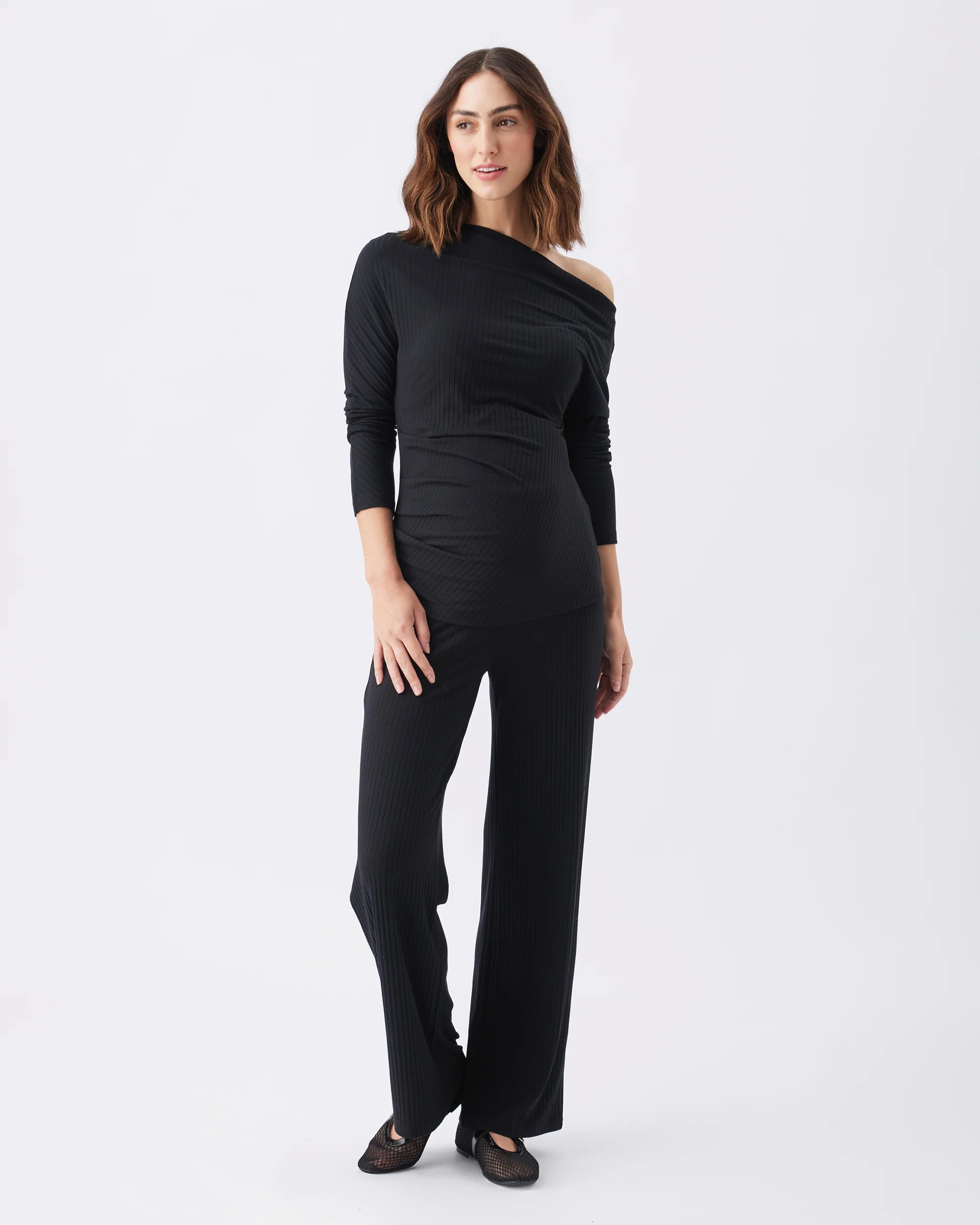 Off Shoulder Rib Top - Yo Mama Maternity