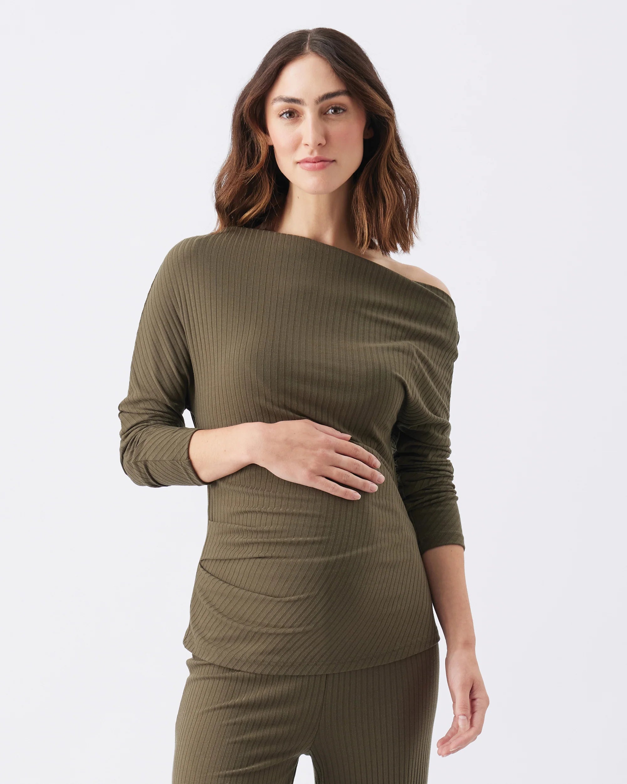 Off Shoulder Rib Top - Yo Mama Maternity