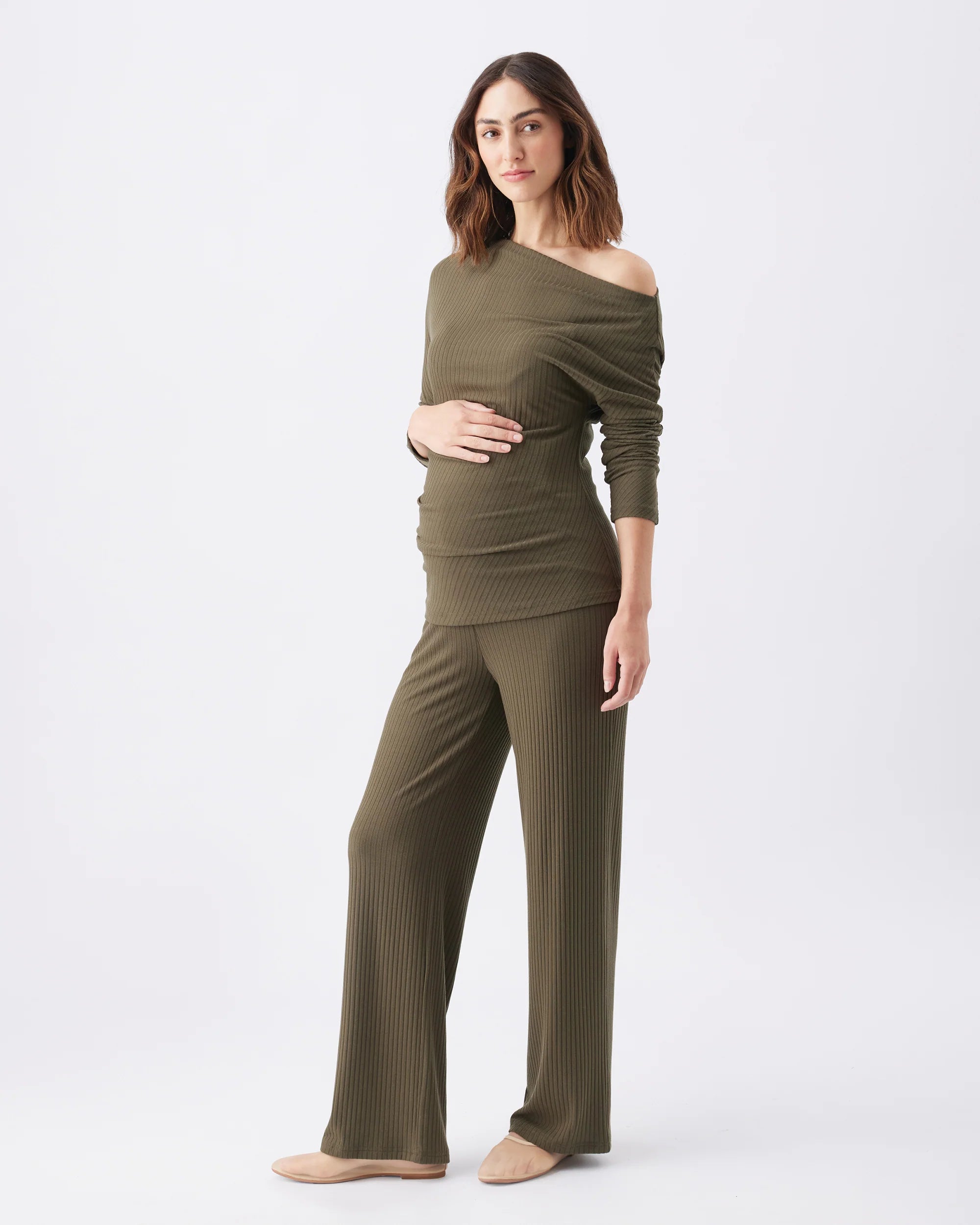 Off Shoulder Rib Top - Yo Mama Maternity