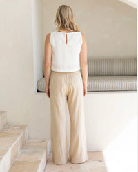 Luana Linen Crop Tank - Yo Mama Maternity