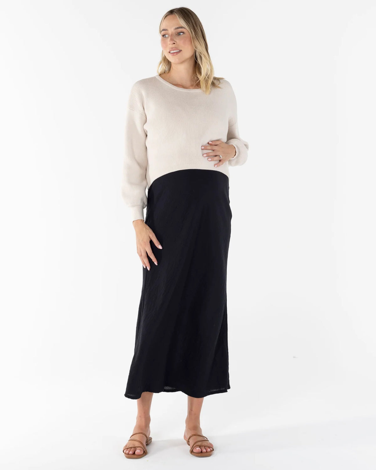 Sylvie Knitted Crop Sweater - Yo Mama Maternity
