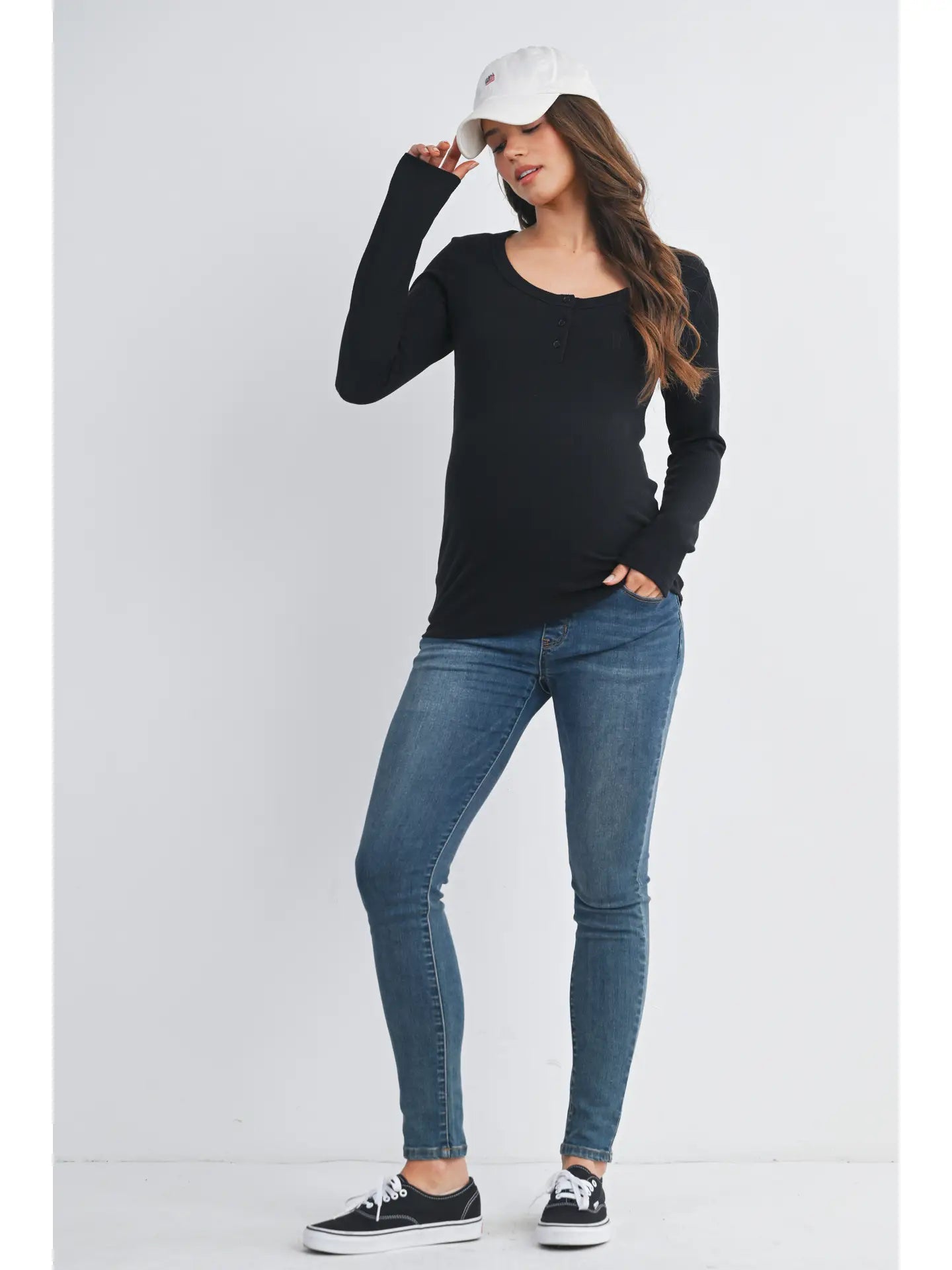 Tara Ribbed Button Henley - Yo Mama Maternity