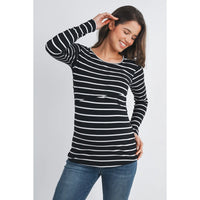 Becca Striped Double Layer Tee - Yo Mama Maternity