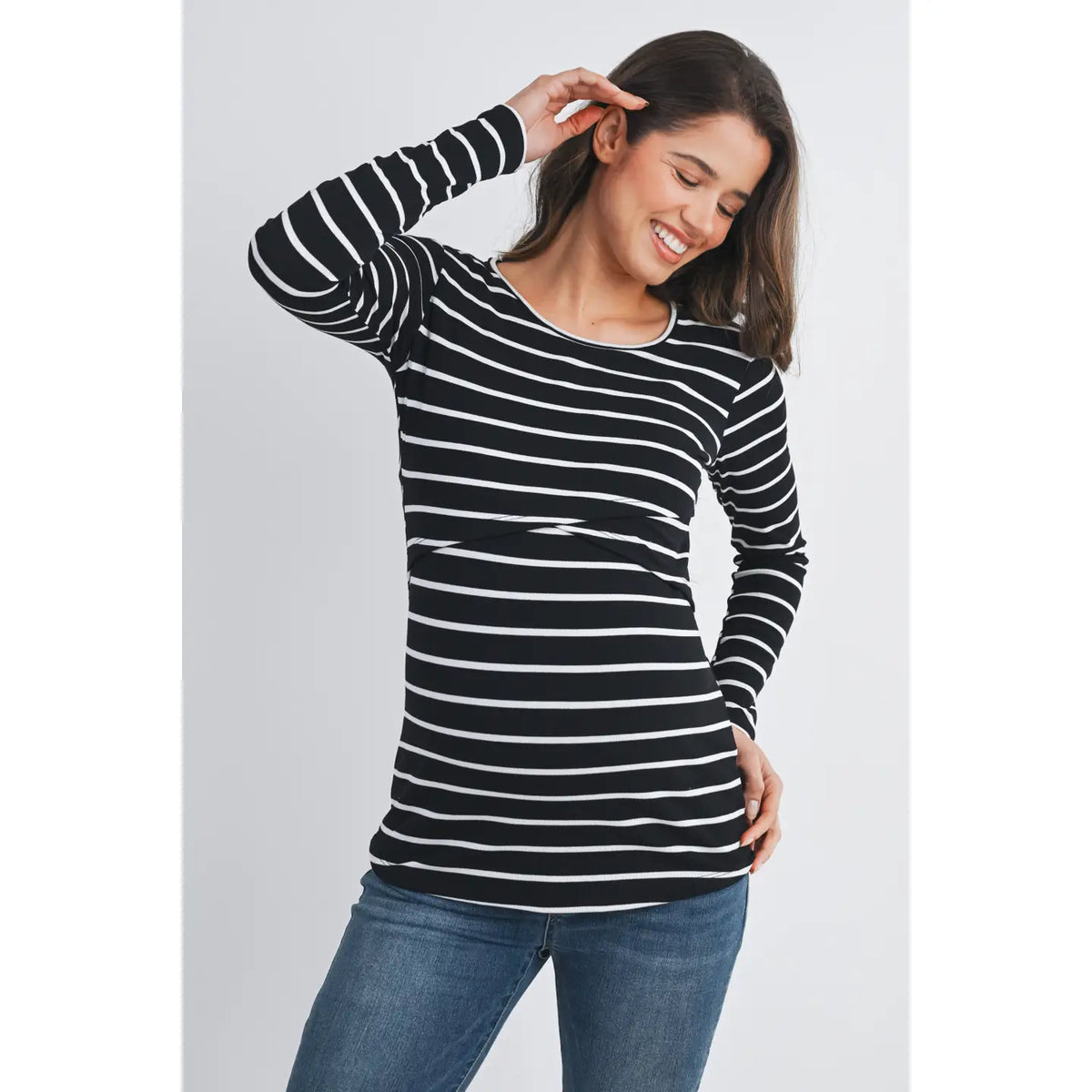Becca Striped Double Layer Tee - Yo Mama Maternity
