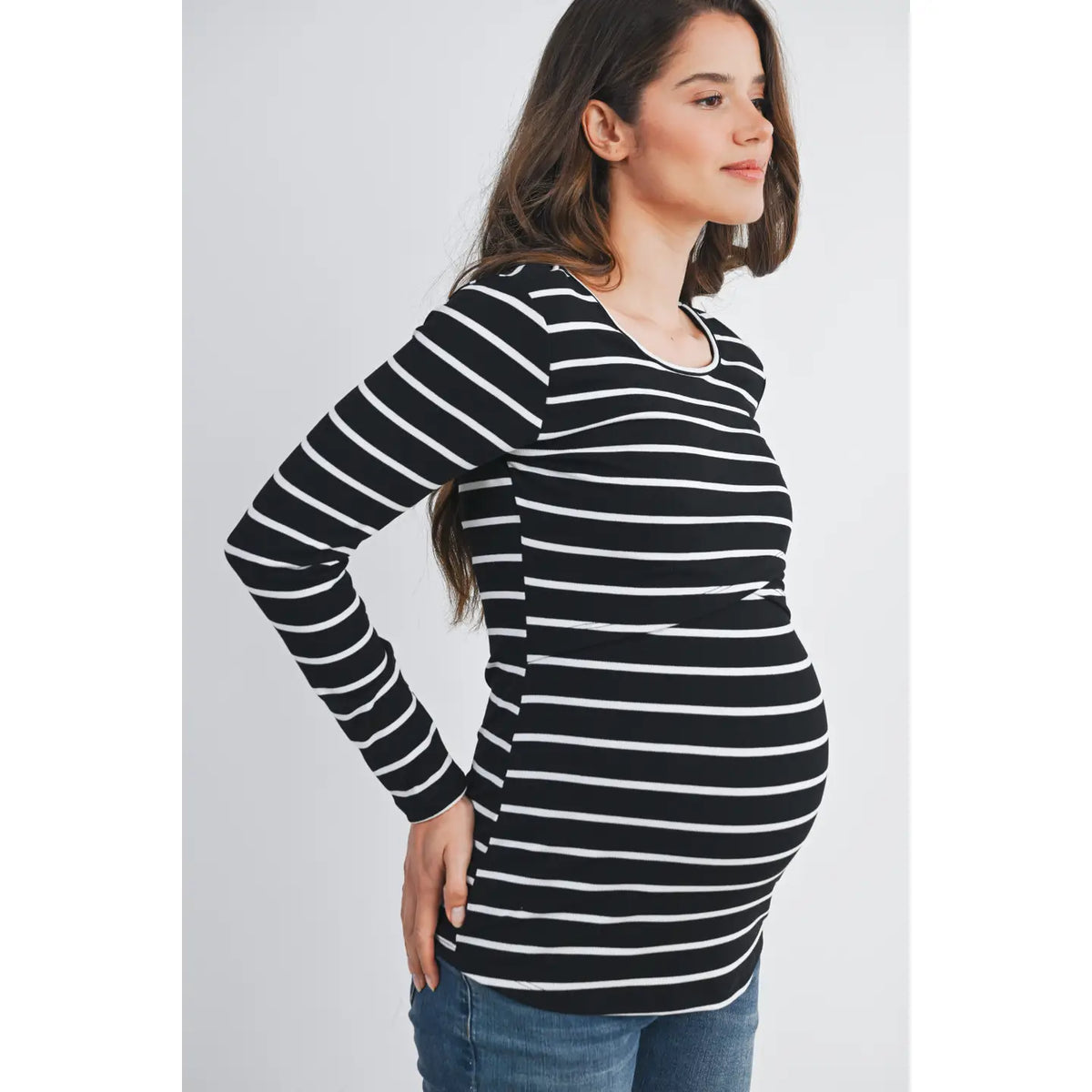 Becca Striped Double Layer Tee - Yo Mama Maternity