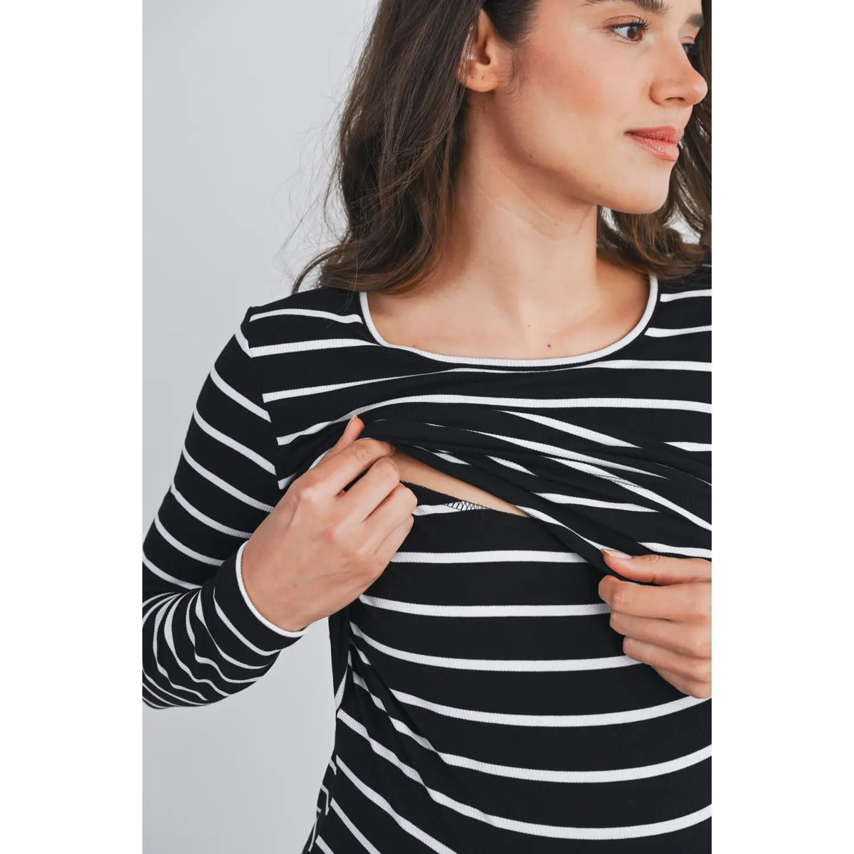 Becca Striped Double Layer Tee - Yo Mama Maternity