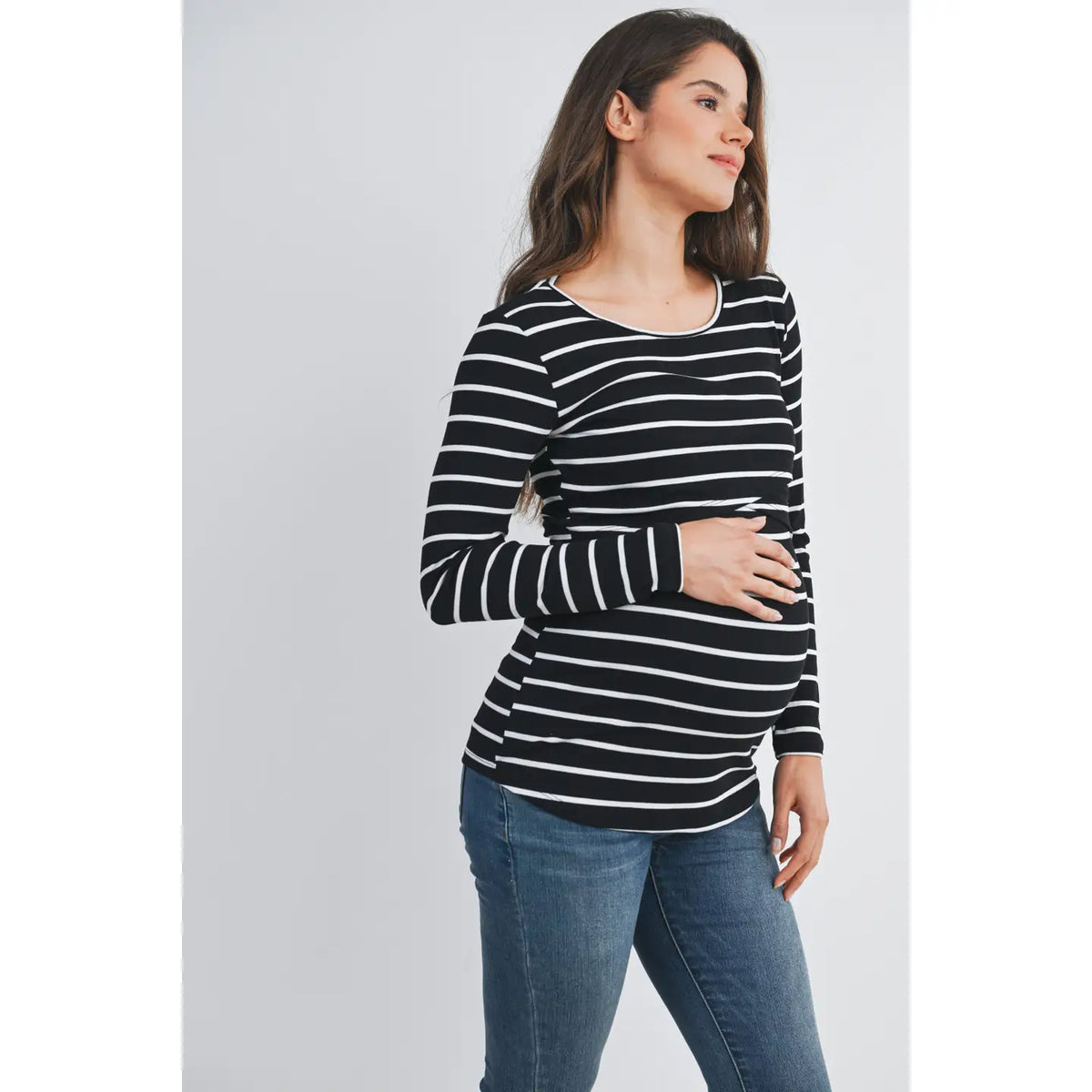 Becca Striped Double Layer Tee - Yo Mama Maternity
