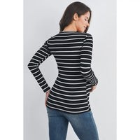 Becca Striped Double Layer Tee - Yo Mama Maternity