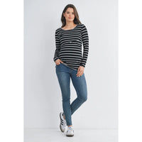 Becca Striped Double Layer Tee - Yo Mama Maternity