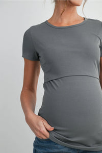 Maxine Ribbed Lift Up Tee - Yo Mama Maternity