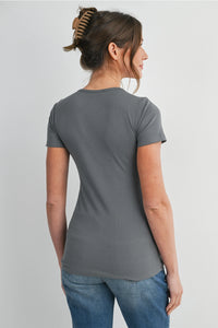 Maxine Ribbed Lift Up Tee - Yo Mama Maternity
