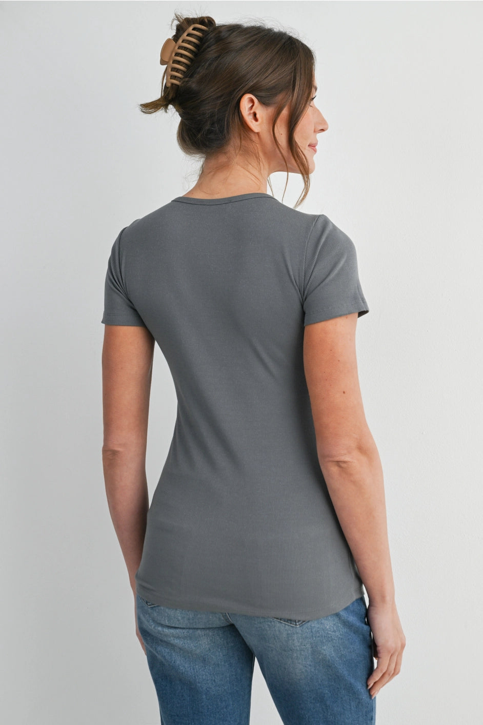 Maxine Ribbed Lift Up Tee - Yo Mama Maternity