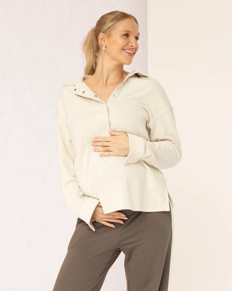 Delainey Snap Collar Sweatshirt
