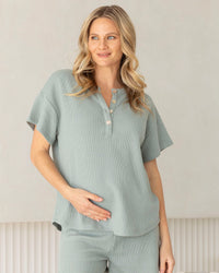 Amara Waffle Lounge Top - Yo Mama Maternity