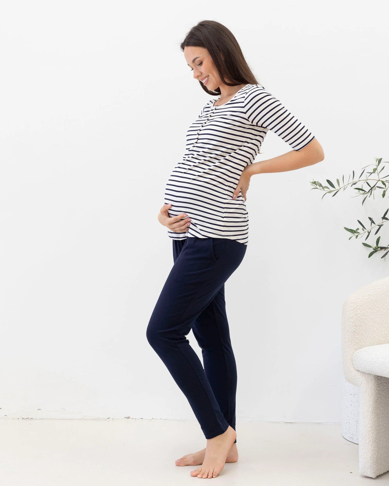 Taye Button Front Tee - Yo Mama Maternity