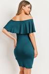 Solid Ruffle Off The Shoulder