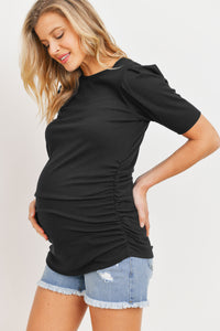 SS Crew Neck Ribbed Tee - Yo Mama Maternity