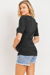 SS Crew Neck Ribbed Tee - Yo Mama Maternity