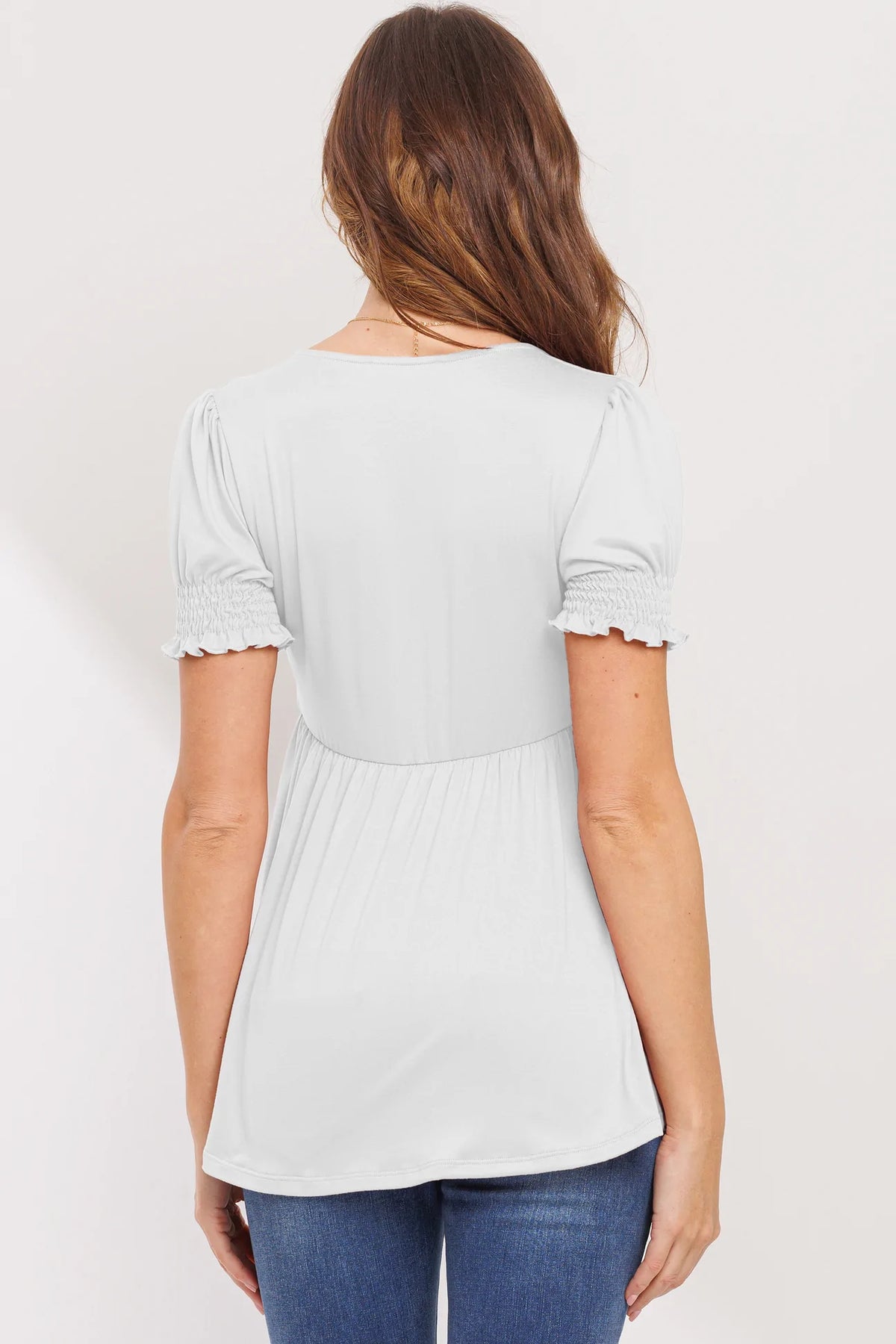 VNeck Top W/ Banded Sleeve - Yo Mama Maternity