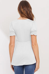 VNeck Top W/ Banded Sleeve - Yo Mama Maternity
