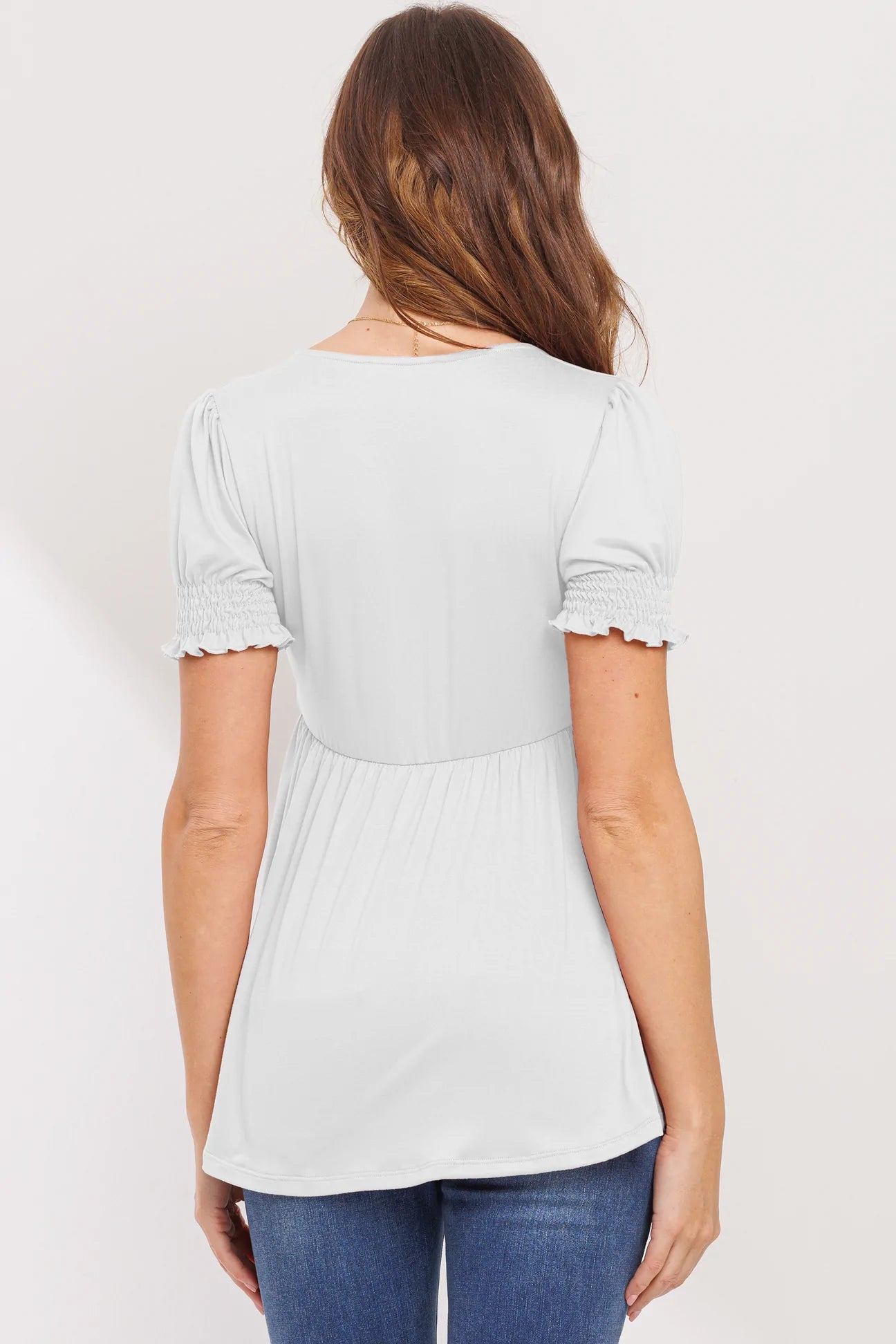 VNeck Top W/ Banded Sleeve - Yo Mama Maternity