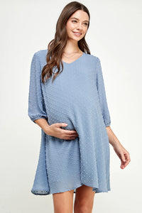 Cold Shoulder Swiss Dot Dress - Yo Mama Maternity
