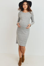 LS Ribbed Sweater Dress - Yo Mama Maternity