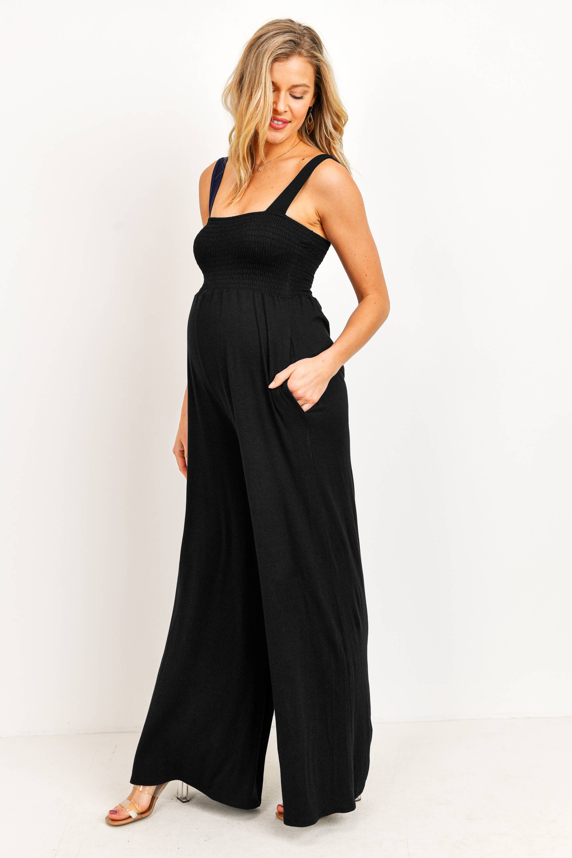 Square Neck Smocked Jumper - Yo Mama Maternity