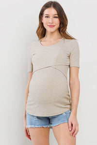 Ribbed Double Layer Solid Tee - Yo Mama Maternity