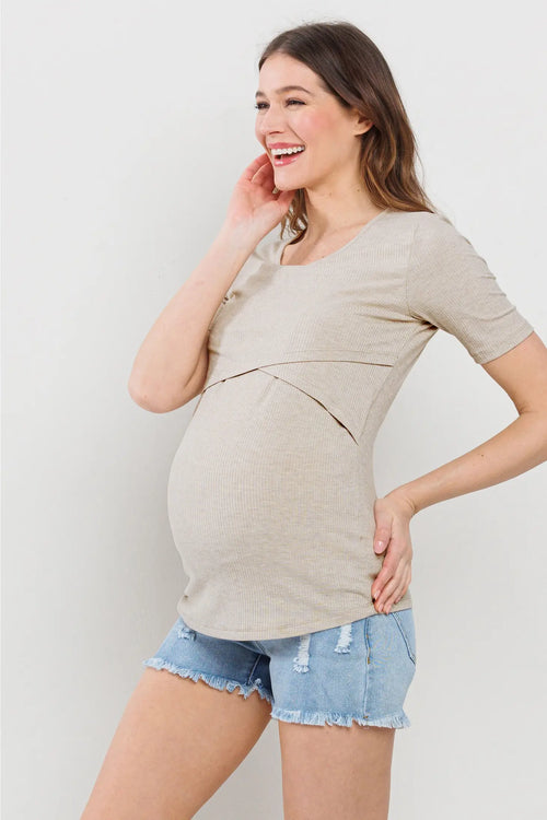 Ribbed Double Layer Solid Tee