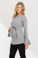 Ribbed Bell Sleeve w/ Tie