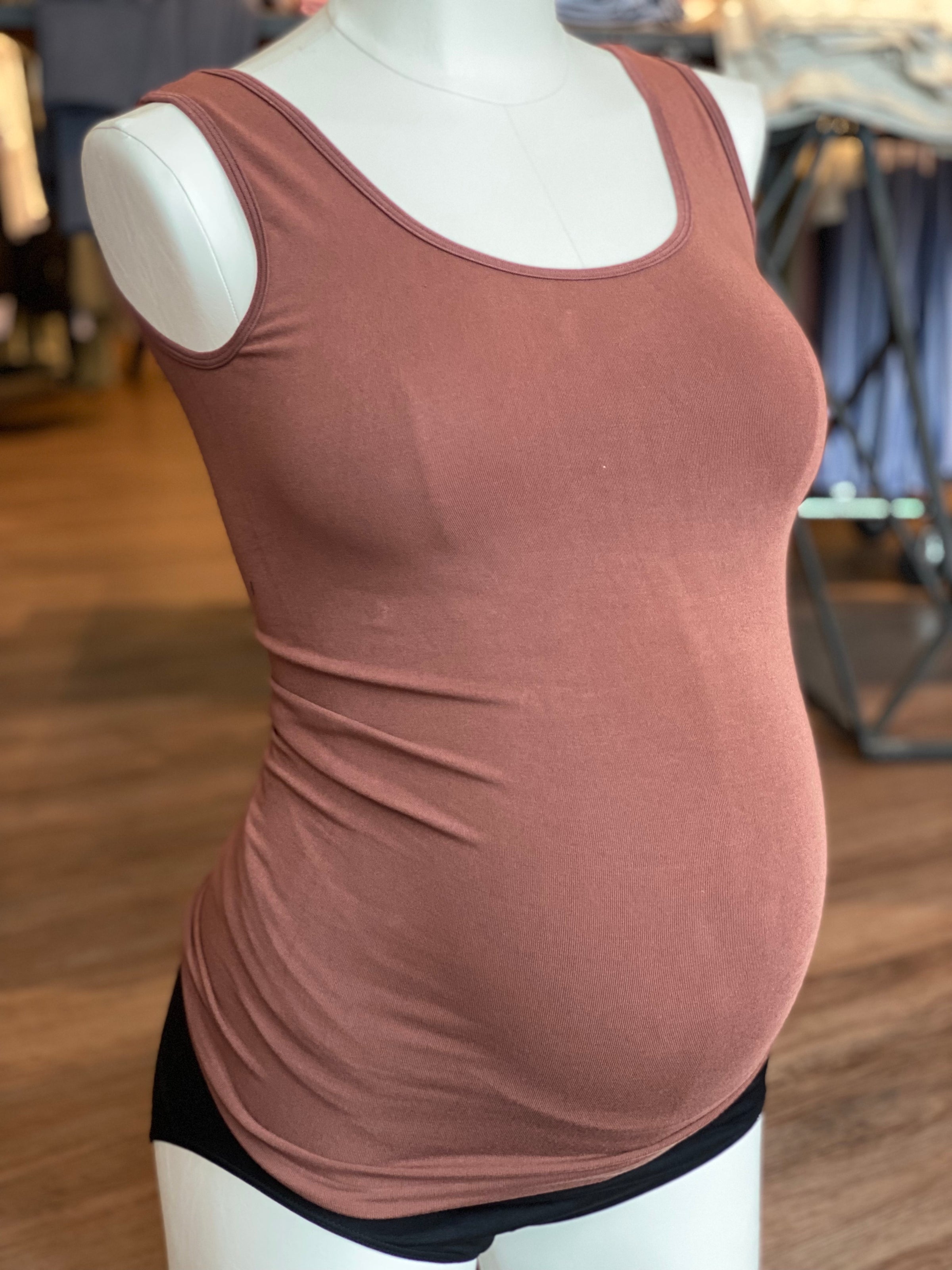 Bamboo Cotton Scoop Tank - Yo Mama Maternity