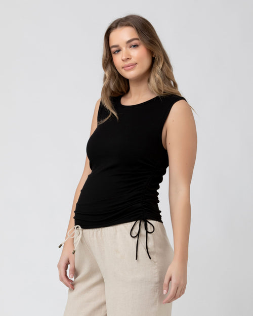 Jodie Ruched Rib Tank - Yo Mama Maternity