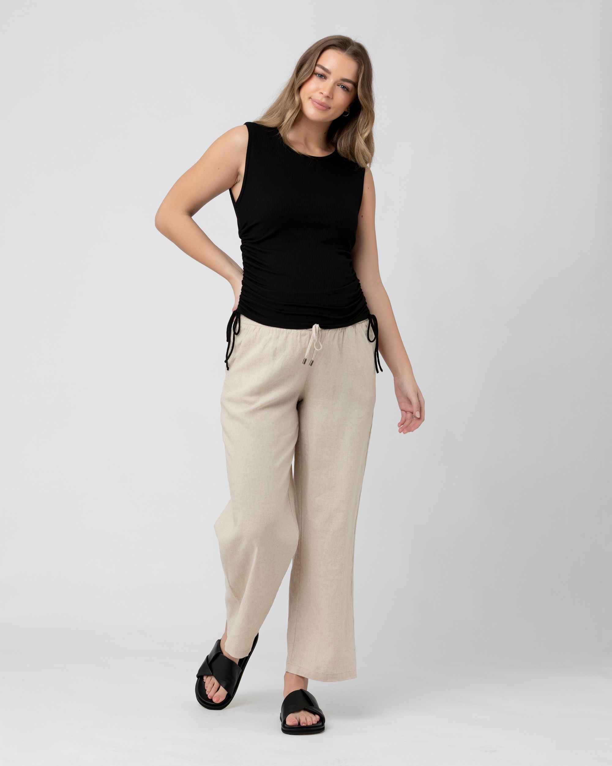Jodie Ruched Rib Tank - Yo Mama Maternity
