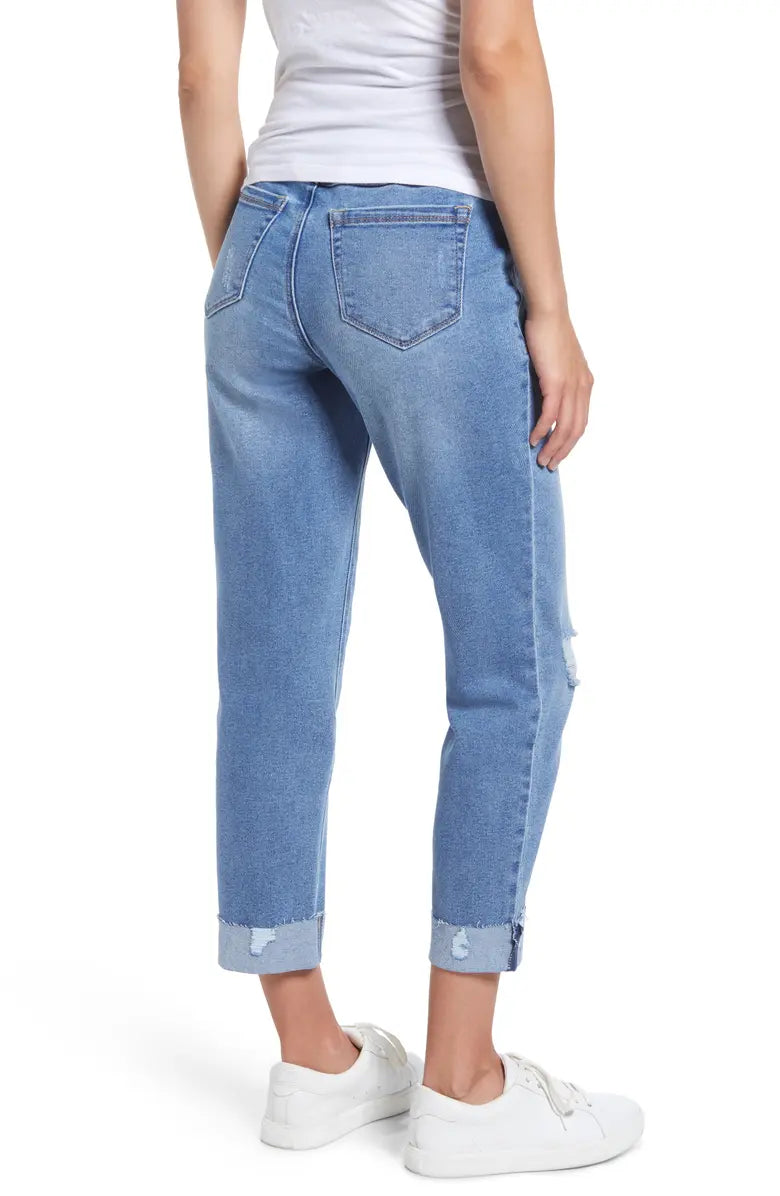 Slim Girlfriend Raw Hem Jeans - Yo Mama Maternity