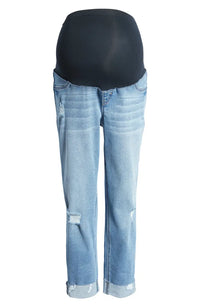 Slim Girlfriend Raw Hem Jeans - Yo Mama Maternity