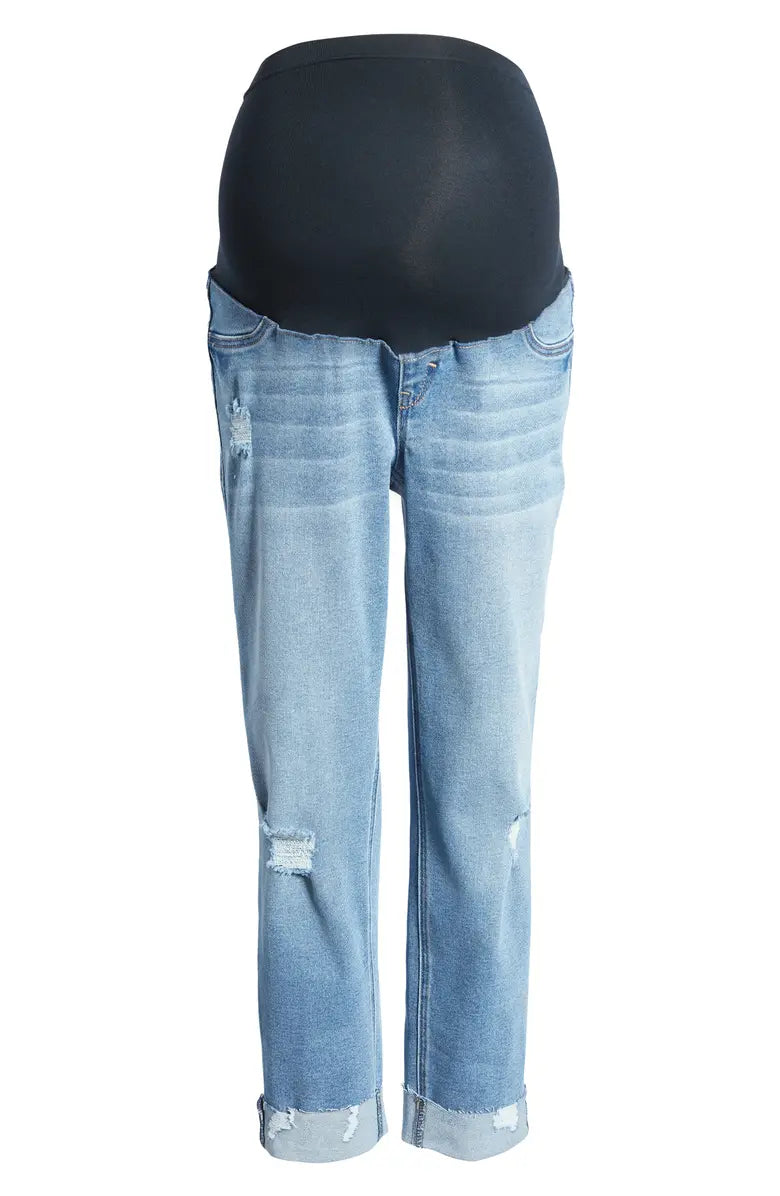 Slim Girlfriend Raw Hem Jeans - Yo Mama Maternity