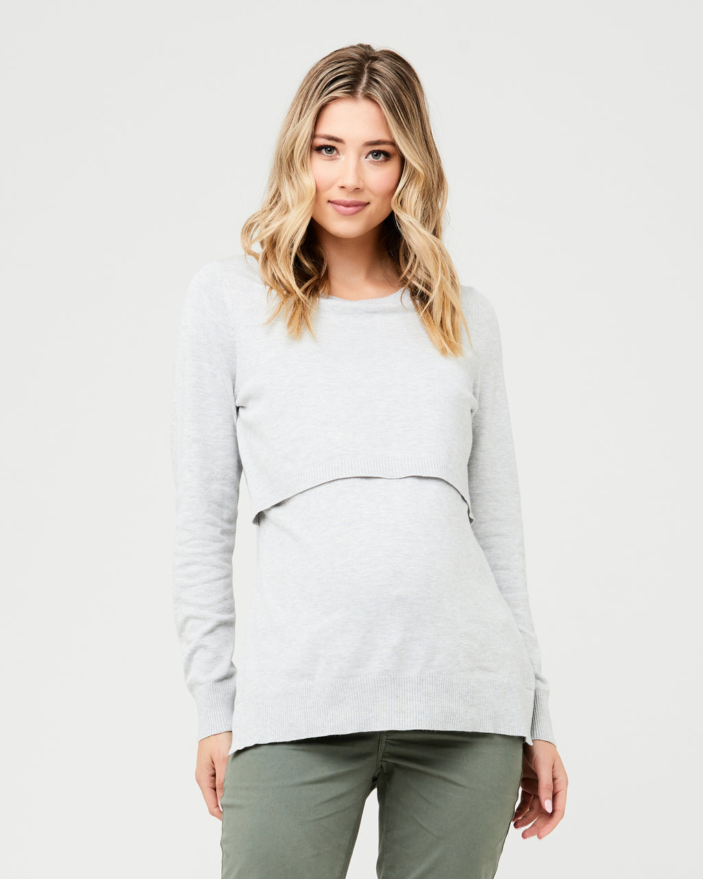Seraphine Grey Marl Knit Maternity & Nursing Tunic